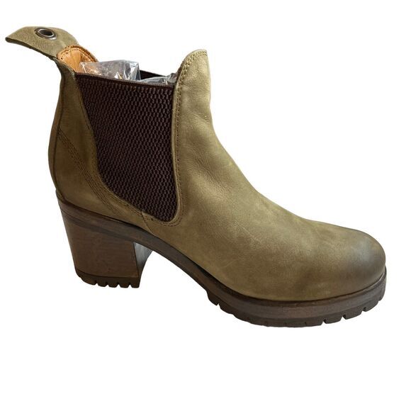 Women's‎ Bueno Flight Green Leather Chelsea Ankle Boot US 9.5 / EU 40 New - Picture 1 of 9
